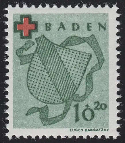 Baden 42A Rotes Kreuz 10 Pf. gezähnt, postfrisch **