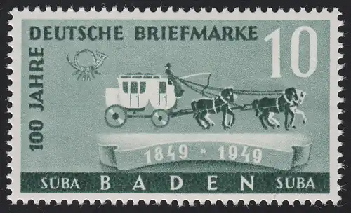 Baden 54 Deutsche Briefmarken 10 Pf. **