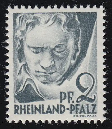 Rheinland-Pfalz 1 Freimarke 2 Pf. **