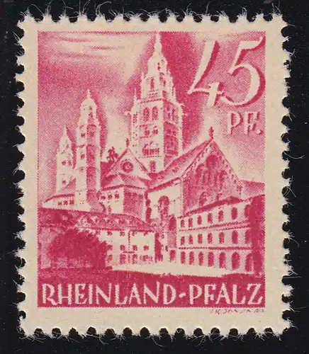 Rheinland-Pfalz 10vv II Freimarke 45 Pf. **