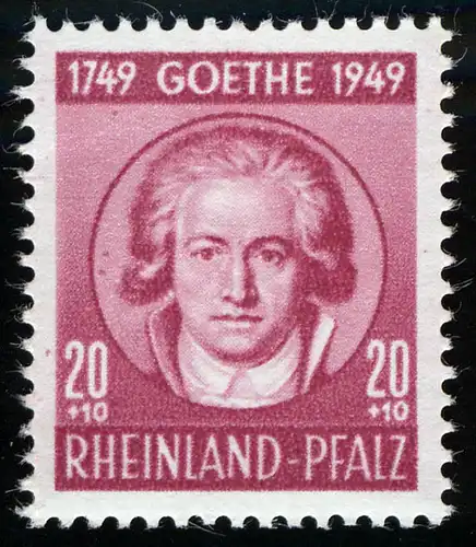 Rheinland-Pfalz 47 Goethe 20 Pf. **