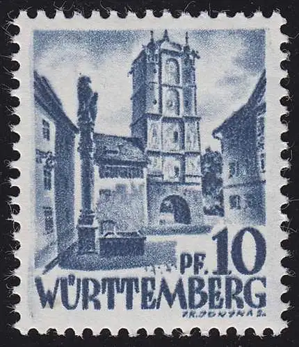 Wurtemberg 3yv I Freitmark 10 Pf., post-freisch **