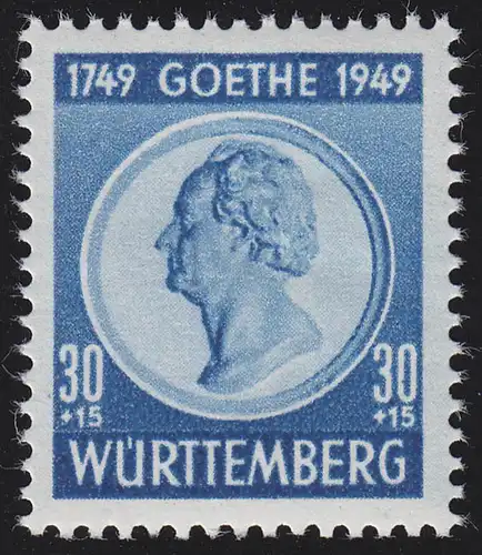 Württemberg 46 Goethe 30 Pf., postfrisch **