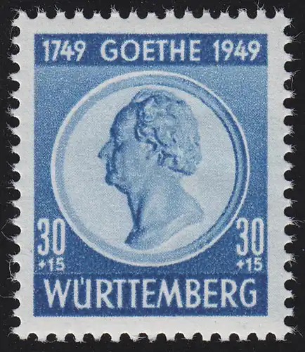 Wurtemberg 46 Goethe 30 Pf., frais de port **