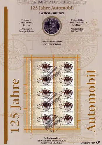2867 125 Jahre Automobile & Carl Benz - Numisblatt 2/2011