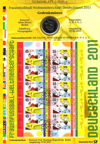 Coupe du monde de football féminin Lettre de pièce J - Numisblatt 3/2011