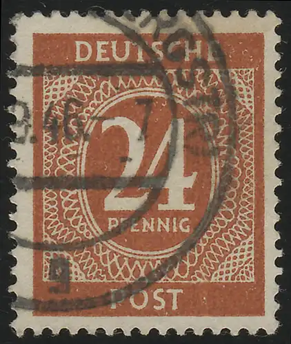 Occupation alliée 925d chiffre 24 Pf, orange noir-rouge, O examiné