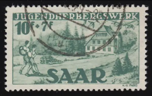 Sarre 263 I Auberge de jeunesse 10 Fr, Type I, O