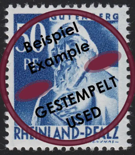 Rheinland-Pfalz 26y Freimarke 50 Pf. gestempelt O