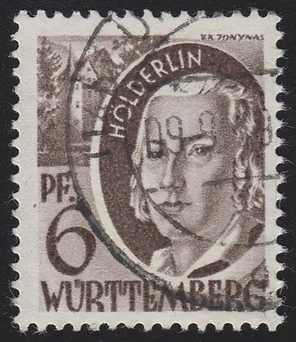 Württemberg 15yI Freimarke 6 Pf. O sauber gestempelt