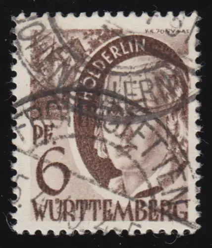 Württemberg 15yI Freimarke 6 Pf. O sauber gestempelt