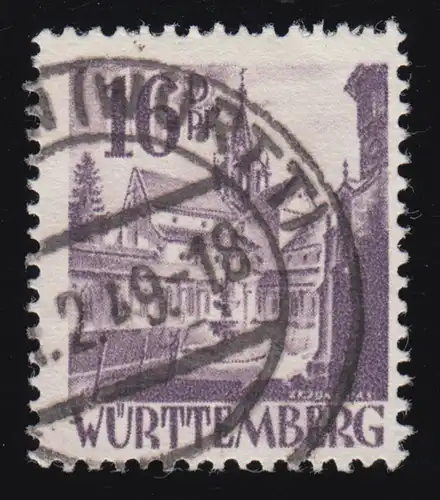 Württemberg 20y II Freimarke 16 DPf. O gestempelt