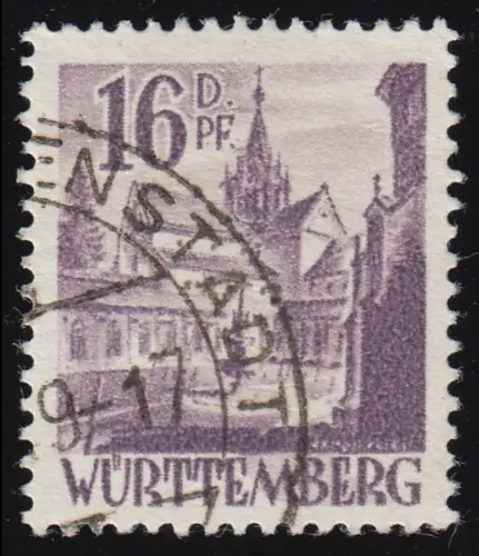 Württemberg 20y II Freimarke 16 DPf. O gestempelt