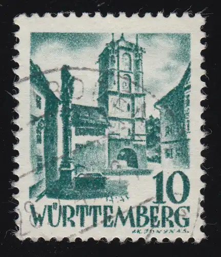 Württemberg 33y I Freimarke 10 (Pf.) O sauber gestempelt