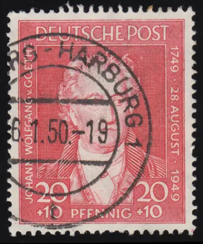 Bizone 109 Goethe 20 Pf. O gestempelt