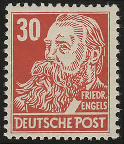 335va XII Friedrich Engels 30 Pf Wz.2 XII ** geprüft