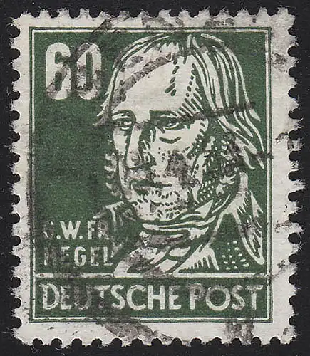 338va XII Georg Hegel 60 Pf Wz.2 XII Bedarfsstempel O geprüft
