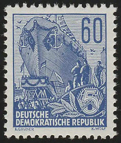 420x XII Fünfjahrplan 60 Pf Wz.2 XII **