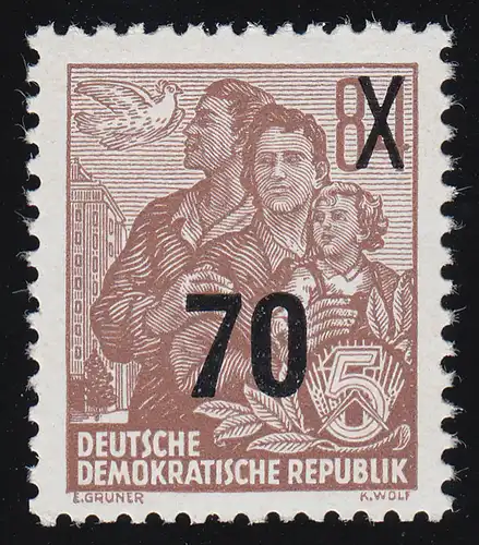 442Ig XII Fünfjahrplan 70 auf 84 Pf Wz.2 XII **