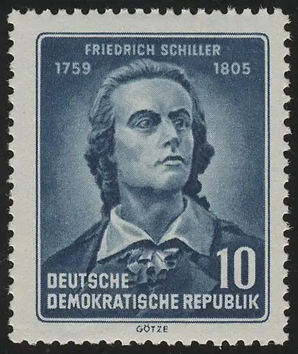 465A YI Friedrich Schiller 10 Pf, dancé, Wz.2 Yl **