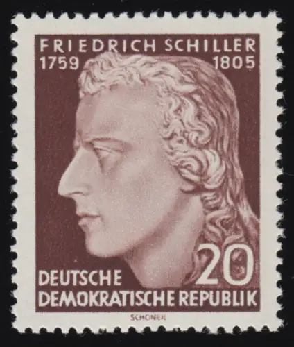 466A YII Friedrich Schiller 20 Pf, gezähnt, Wz. YII **