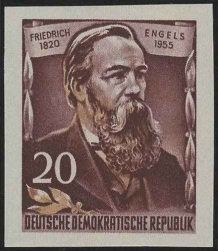 488B YII Friedrich Engels 20 Pf Wz.2 YII, UNGEZÄHNT, **