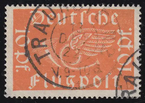 111b Flugpostmarke 10 Pf Posthorn O geprüft