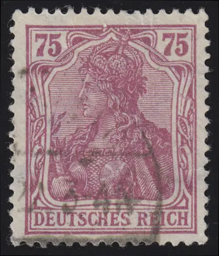 197b Germania 75 Pf, gestempelt O geprüft