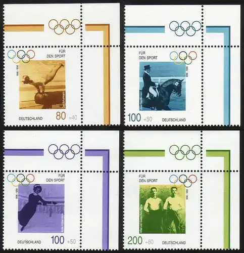 1861-1864 Sporthilfe 1996, Ecke o.r. Olympische Ringe, Satz **