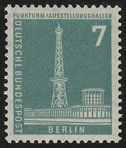 142wv geriffelt Stadtbilder Funkturm 7 Pf, postfrisch **