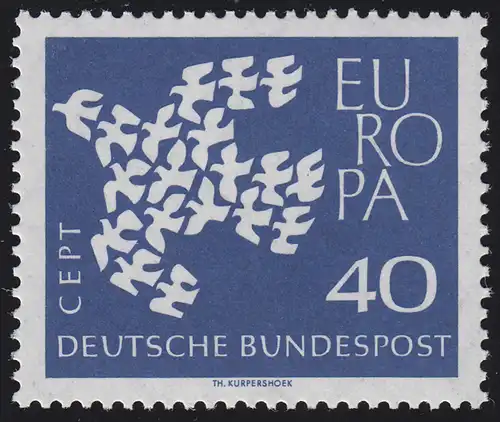 368xv Europa/CEPT 40 PF Taube griffelte Gummierung, **