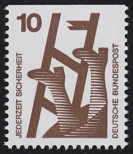 695C Unfallverhütung 10 Pf oben geschnitten, postfrisch **