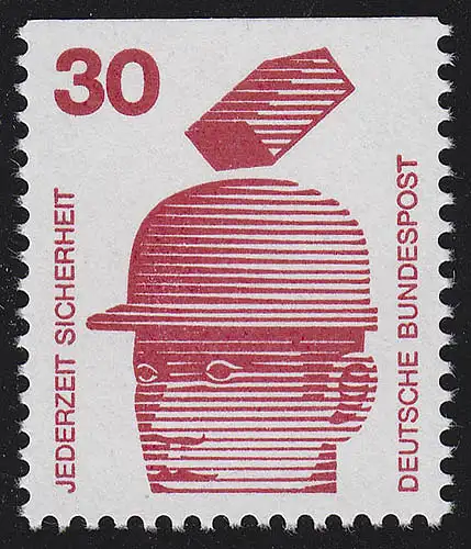 698C Prévention 30 Pf en haut non-denté, ** post-frais