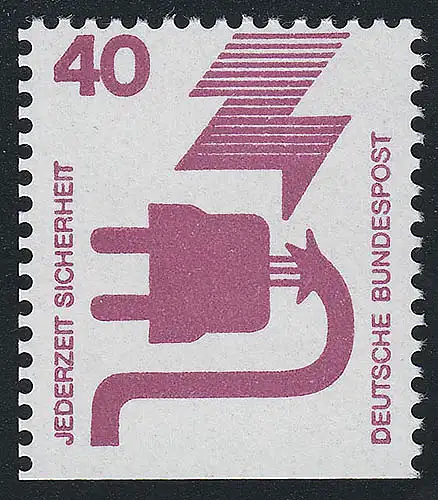 699D Prévention 40 Pf ci-dessous non-dentelé, ** post-frais