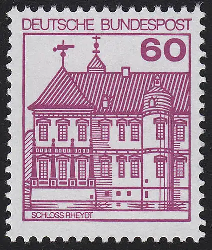 1028AII Burgen und Schlösser 60 Pf Rheydt, LETTERSET **