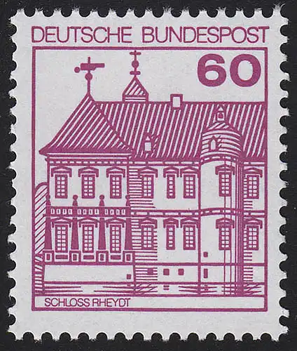 1028AII Châteaux et château 60 Pf Rheydt, LETTERSET **