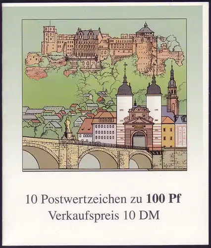 33V MH Heidelberg PLF 1868V roter Schornstein, Feld 10, ESSt Berlin 18.7.1996