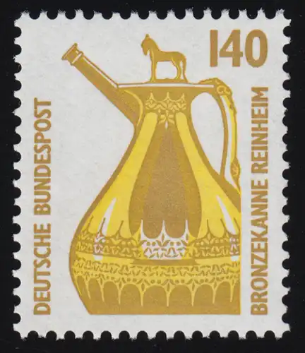 1401A v Sehenswürdigkeiten 140 Pf Bronzekanne Reinheim WEISSE Gummierung, **