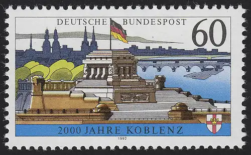 1583x Koblenz, Papier OHNE Fluoreszenz, postfrisch **