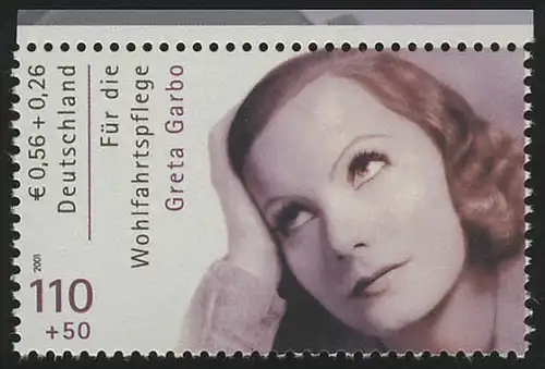 2221C Wofa Filmschauspieler Greta Garbo, Zähnung C aus MH, **