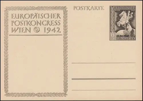 P 295a Congrès européen de Vienne 1942, avec impression, ** comme dépensé