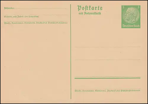 P 228I Hindenburg Médaillon 5/5 Pf. coupé, ** comme dépensé