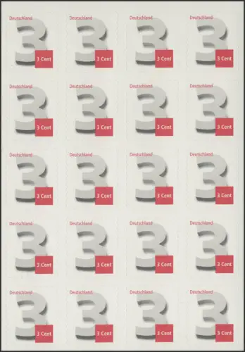 FB 24 Trois cents, feuille 20 x 2967, frais de port **