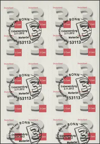 FB 24 Trois cents, feuille 20x2967, première utilisation de Bonn