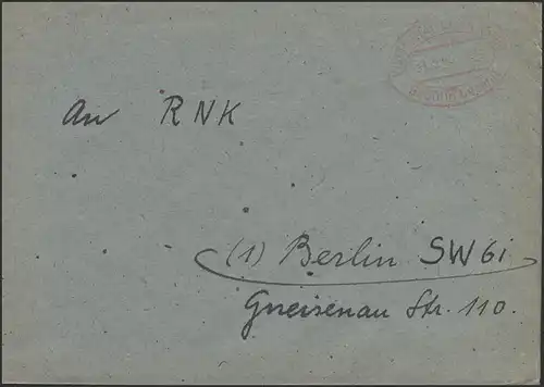 Gebühr-Bezahlt-Stempel Brief Wuppertal-Cronenberg 31.5.46 nach Berlin