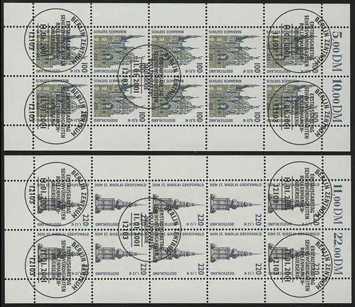 2156-2157 SWK Schwerin & Greifswald - 10er-Bogen-Satz gemischt ** / ESSt Berlin