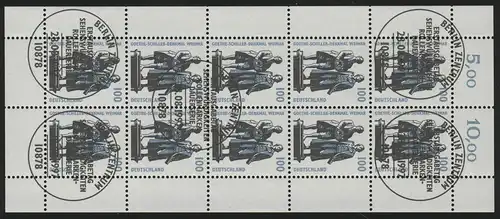 1934 SWK 100 Pf Goethe/Schiller - Bogen 10 mixée ** / ESSt Berlin