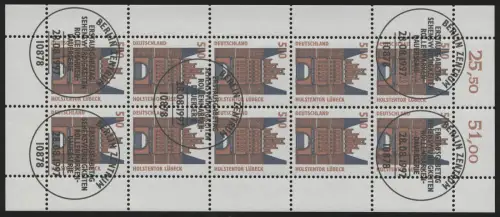 1938 SWK 510 Pf Holstentor Lubeck - Bogen 10 mixée ** / ESSt Berlin