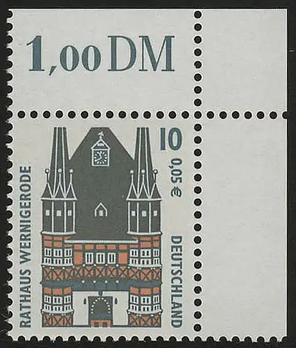 2139 SWK 10 Pf/0,05 Euro Ecke or ** postfrisch