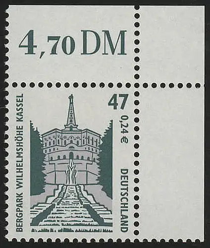 2176 SWK 47 Pf/0,24 Euro Ecke or ** postfrisch